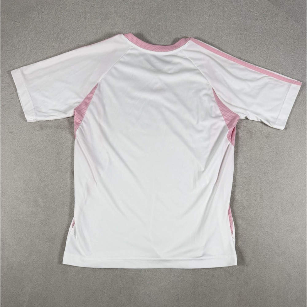 Vintage 2009 Adidas ClimaCool V-Neck Soccer Jersey White Pink Women's Size S - Picture 12 of 16